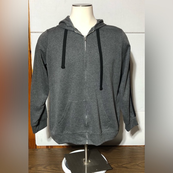 Unisex gray hooded sweatshirt. Zip front size 2X - Picture 1 of 8